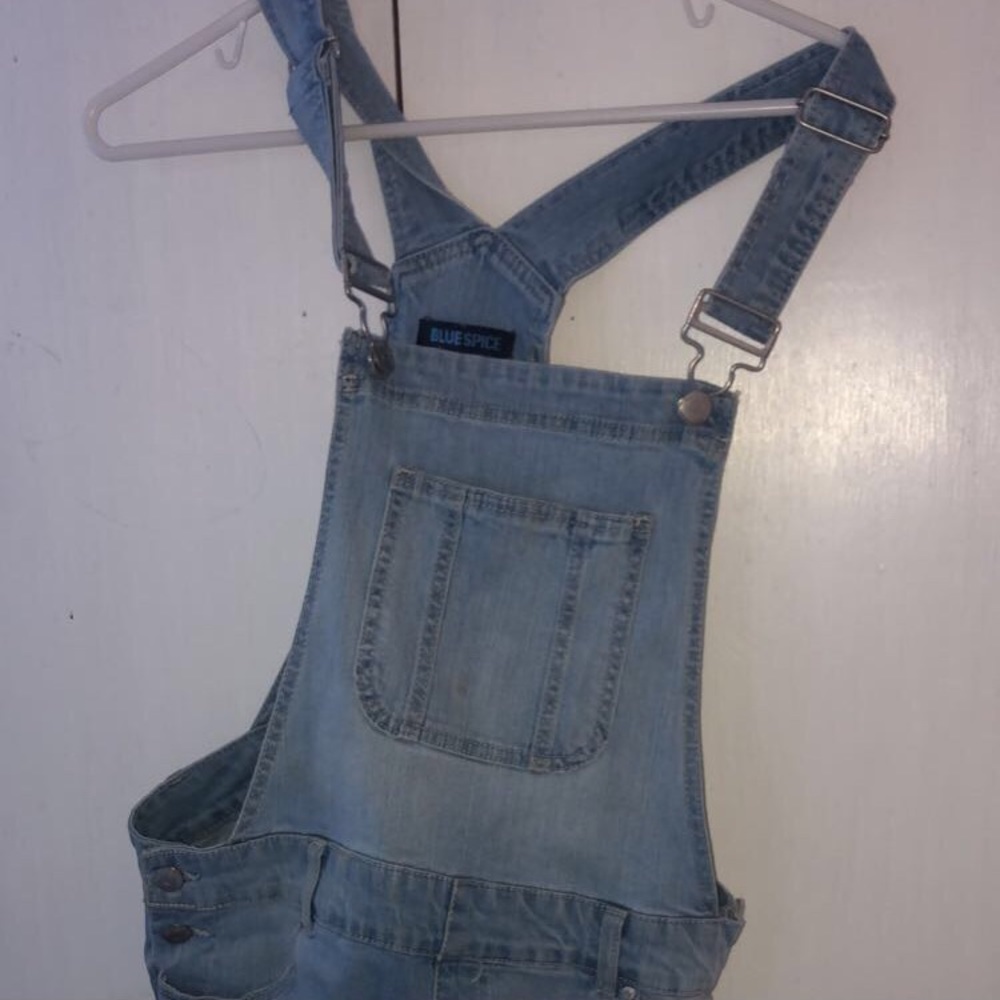 ripped overall shorts